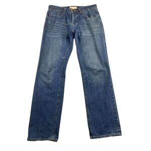 Carbon 2 Cobalt Jeans Men 33 Straight Leg Blue Denim 100% Cotton Plaid‎ Lined
